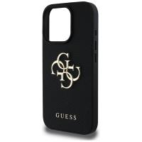 Guess Grained Big 4G Logo Small Classic Logo - Etui do iPhone 16 Pro (czarny)