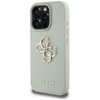 Guess Grained Big 4G Logo Small Classic Logo - Etui do iPhone 16 Pro (zielony)