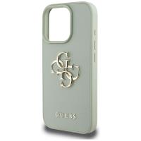 Guess Grained Big 4G Logo Small Classic Logo - Etui do iPhone 16 Pro (zielony)