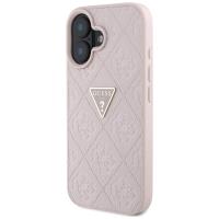 Guess Hot Stamp 4G Pattern Triangle Metal Logo - Etui do iPhone 16 (różowy)