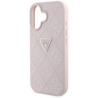 Guess Hot Stamp 4G Pattern Triangle Metal Logo - Etui do iPhone 16 (różowy)