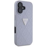 Guess Hot Stamp 4G Pattern Triangle Metal Logo - Etui do iPhone 16 (fioletowy)