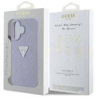 Guess Hot Stamp 4G Pattern Triangle Metal Logo - Etui do iPhone 16 (fioletowy)