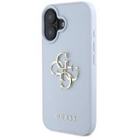 Guess Grained Big 4G Logo Small Classic Logo - Etui do iPhone 16 (niebieski)