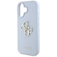 Guess Grained Big 4G Logo Small Classic Logo - Etui do iPhone 16 (niebieski)