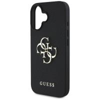 Guess Grained Big 4G Logo Small Classic Logo - Etui do iPhone 16 (czarny)