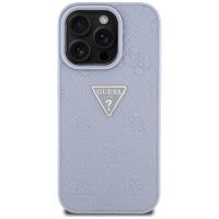 Guess Hot Stamp 4G Pattern Triangle Metal Logo - Etui do iPhone 16 Pro Max (fioletowy)