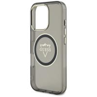 Guess IML Metal Mountain Logo MagSafe - Etui do iPhone 16 Pro (czarny)