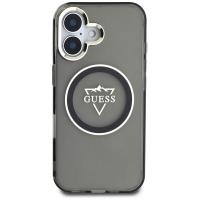 Guess IML Metal Mountain Logo MagSafe - Etui do iPhone 16 (czarny)