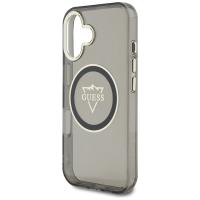 Guess IML Metal Mountain Logo MagSafe - Etui do iPhone 16 (czarny)