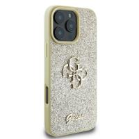 Guess Fixed Glitter Big 4G - Etui iPhone 16 Pro (złoty)