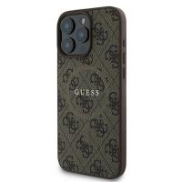 Guess 4G Ring Classic Logo MagSafe - Etui iPhone 16 Pro (brązowy)