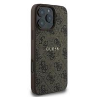 Guess 4G Ring Classic Logo MagSafe - Etui iPhone 16 Pro (brązowy)