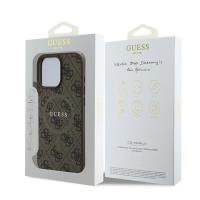 Guess 4G Ring Classic Logo MagSafe - Etui iPhone 16 Pro (brązowy)