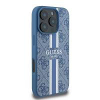 Guess 4G Printed Stripes MagSafe - Etui iPhone 16 Pro (niebieski)