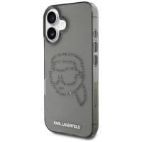 Karl Lagerfeld IML Rhinestones Karl Head - Etui do iPhone 16 (czarny)