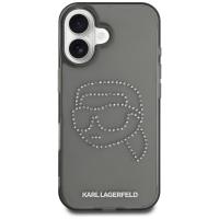 Karl Lagerfeld IML Rhinestones Karl Head - Etui do iPhone 16 (czarny)