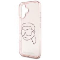 Karl Lagerfeld IML Rhinestones Karl Head - Etui do iPhone 16 (różowy)