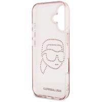 Karl Lagerfeld IML Rhinestones Karl Head - Etui do iPhone 16 (różowy)