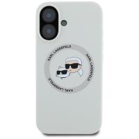 Karl Lagerfeld Silicone Double Heads And Circle MagSafe - Etui do iPhone 16 (beżowy)