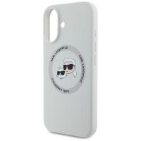 Karl Lagerfeld Silicone Double Heads And Circle MagSafe - Etui do iPhone 16 (beżowy)