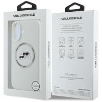 Karl Lagerfeld Silicone Double Heads And Circle MagSafe - Etui do iPhone 16 (beżowy)