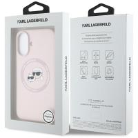 Karl Lagerfeld Silicone Double Heads And Circle MagSafe - Etui do iPhone 16 (różowy)