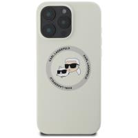 Karl Lagerfeld Silicone Double Heads And Circle MagSafe - Etui do iPhone 16 Pro Max (beżowy)