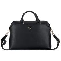 Guess Grained Zipper Pocket Triangle Logo - Torba na notebooka 15" (czarny) Guess Grained Zipper Pocket Triangle Logo - Torba na notebooka 15" (czarny)