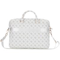 Guess 4G Peony Front Pocket Zipper Triangle Logo - Torba na notebooka 16" (biały)