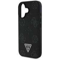 Guess Grained Hot Stamp Peony Triangle Logo MagSafe - Etui do iPhone 16 (czarny)