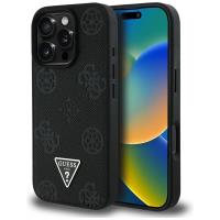Guess Grained Hot Stamp Peony Triangle Logo MagSafe - Etui do iPhone 16 Pro Max (czarny) Guess Grained Hot Stamp Peony Triangle Logo MagSafe - Etui do iPhone 16 Pro Max (czarny)