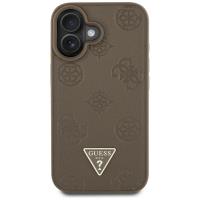 Guess Grained Hot Stamp Peony Triangle Logo MagSafe - Etui do iPhone 16 (brązowy)