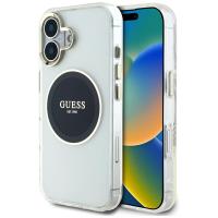 Guess IML Metal Colored Circle Classic Logo MagSafe - Etui do iPhone 16 (czarny) Guess IML Metal Colored Circle Classic Logo MagSafe - Etui do iPhone 16 (czarny)