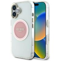 Guess IML Metal Colored Circle Classic Logo MagSafe - Etui do iPhone 16 (różowy) Guess IML Metal Colored Circle Classic Logo MagSafe - Etui do iPhone 16 (różowy)