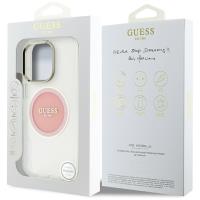 Guess IML Metal Colored Circle Classic Logo MagSafe - Etui do iPhone 16 Pro (różowy)