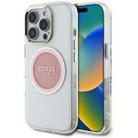 Guess IML Metal Colored Circle Classic Logo MagSafe - Etui do iPhone 16 Pro Max (różowy) Guess IML Metal Colored Circle Classic Logo MagSafe - Etui do iPhone 16 Pro Max (różowy)