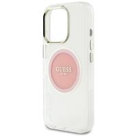 Guess IML Metal Colored Circle Classic Logo MagSafe - Etui do iPhone 16 Pro Max (różowy)