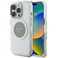 Guess IML Metal Colored Circle Classic Logo MagSafe - Etui do iPhone 16 Pro (szary) Guess IML Metal Colored Circle Classic Logo MagSafe - Etui do iPhone 16 Pro (szary)
