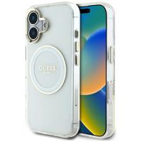 Guess IML Metal Colored Circle Classic Logo MagSafe - Etui do iPhone 16 (biały) Guess IML Metal Colored Circle Classic Logo MagSafe - Etui do iPhone 16 (biały)