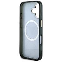 Guess IML Metal Glitter 4G Circle Triangle MagSafe - Etui do iPhone 16 (czarny)