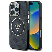 Guess IML Metal Glitter 4G Circle Triangle MagSafe - Etui do iPhone 16 Pro Max (czarny) Guess IML Metal Glitter 4G Circle Triangle MagSafe - Etui do iPhone 16 Pro Max (czarny)