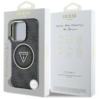Guess IML Metal Glitter 4G Circle Triangle MagSafe - Etui do iPhone 16 Pro Max (czarny)
