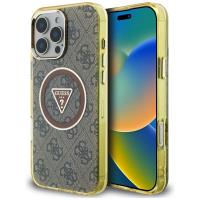 Guess IML Metal Glitter 4G Circle Triangle MagSafe - Etui do iPhone 16 Pro Max (brązowy) Guess IML Metal Glitter 4G Circle Triangle MagSafe - Etui do iPhone 16 Pro Max (brązowy)