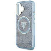 Guess IML Metal Glitter 4G Circle Triangle MagSafe - Etui do iPhone 16 (niebieski)