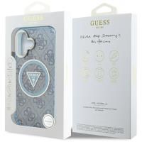 Guess IML Metal Glitter 4G Circle Triangle MagSafe - Etui do iPhone 16 (niebieski)