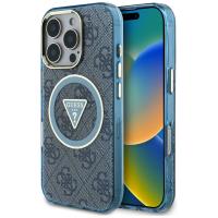 Guess IML Metal Glitter 4G Circle Triangle MagSafe - Etui do iPhone 16 Pro Max (niebieski) Guess IML Metal Glitter 4G Circle Triangle MagSafe - Etui do iPhone 16 Pro Max (niebieski)