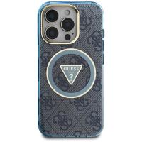 Guess IML Metal Glitter 4G Circle Triangle MagSafe - Etui do iPhone 16 Pro Max (niebieski)
