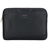Guess Grained Zipper Pocket Triangle Logo Sleeve - Etui na notebooka 14" (czarny) Guess Grained Zipper Pocket Triangle Logo Sleeve - Etui na notebooka 14" (czarny)