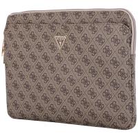 Guess 4G Zipper Pocket Triangle Logo Sleeve - Etui na notebooka 14" (brązowy)